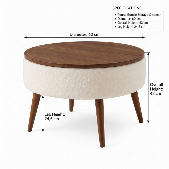 Atelier Del Sofa Noya Round - Blanco y Nogal